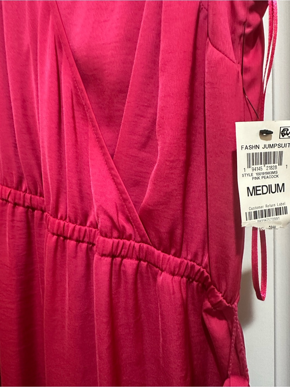 Bar III Fuchsia Sleeveless Wide-Leg Jumpsuit - Picture 2 of 4